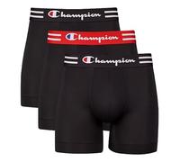 Champion Herren Boxer Briefs, Performance Stretch, Moisture Wicking, Multi Retroshorts, Normales Bein, Schwarz, 3er-Pack, Small