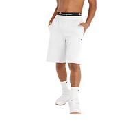 Champion Herren, Powerblend, Fleece Midweight, Athletic with Pockets (Reg. Or Big & Tall) Shorts, Weißes C-Logo, Klein
