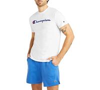 Champion Herren Powerblend Tee Siebdruck Script T-Shirt, Weiße Schrift, L