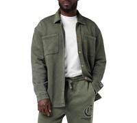 Champion Herren Rochester 1919 Pop Punk-Dyed/Wash Heavy Poly-Fleece Full Button Sweatshirt, Verde Foresta, XL