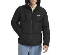 Champion Herren Steppjacke mit durchgehendem Reißverschluss und Kapuze, Schwarz, M
