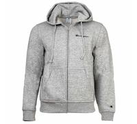 Champion Herren Sweatjacke mit Kapuze - Full Zip Hoodie Sweatshirt, Heavy Soft, Fleece, gesticktes Logo Hellgrau M