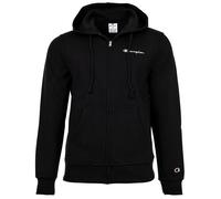 Champion Herren Sweatjacke mit Kapuze - Full Zip Hoodie Sweatshirt, Heavy Soft, Fleece, gesticktes Logo Schwarz 2XL