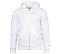 Champion Herren Sweatjacke mit Kapuze - Full Zip Hoodie Sweatshirt, Heavy Soft, Fleece, gesticktes Logo Weiß 2XL