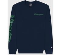 Champion Herren Legacy Neon Spray Powerblend Terry Contrast Logo Crewneck Sweatshirt, Marineblau, Small