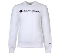Champion Herren Sweatshirt - Crewneck Sweatshirt, Langarm, Logo, einfarbig Weiß L