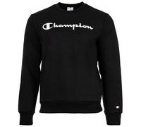 Kapuzensweatshirt CHAMPION "BASICS Fleece Crewneck Sweatshirt Large Logo", Herren, Gr. L (52/54), schwarz (nbk, ns), Obermaterial: 55% Baumwolle, 45% Polyester, Sweatshirts (43847057-L) nbk, ns