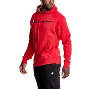 Champion Herren Sweatshirt Graphic Powerblend Fleece Hood, Team Red Scarlet/Champion Script, XXL