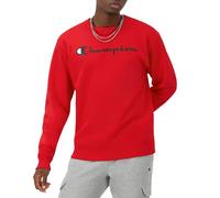 Champion Herren Sweatshirt Powerblend Fleece Midweight Crewneck Sweatshirt (Reg. Or Big & Tall), Team Red Scarlet Script, X-Small