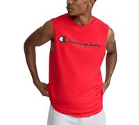 Champion Herren T-Shirt, Sleeveless, Tank, Classic Muscle Tee Top for Men (Reg. Or Big & Tall) Hemd, Scharlachrote Schrift, L