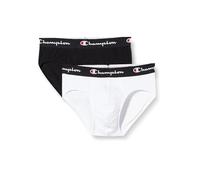 Champion Herren Underwear Seasonal 2-Pack Brief Slip, Mehrfarbig (Weiß/Schwarz), XL EU
