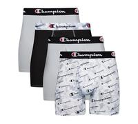 Champion Herren-Unterwäsche, Boxershorts, insgesamt Stützbeutel, sortiert, 3er-Pack, Schwarz/Grau, 4 Stück, X-Large