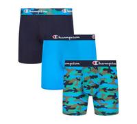Champion Herren Underwear Boxer Briefs, Total Support Pouch, Assorted Multi-Pack Retroshorts, Blauer Camouflage-Druck/Balboa-Blau/Marineblau - 3 Stück, Small (3er