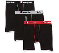 Champion Herren Unterwäsche Boxershorts Total Support Pouch Cotton Stretch 3er Pack Retroshorts, Schwarz, 3 Stück, Large