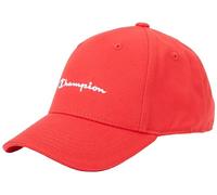 Champion Icons Accessories Junior Caps - 802421 Woven Cotton Twill Small Script Logo Baseballkappe, Rot, Einheitsgröße Unisex - Kinder SS24, rot, Einheitsgröße