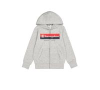Champion Jungen Legacy Graphic Shop B (306839) - Ultra-Light Soft Compact Powerblend Fleece Full-Zip Hooded Sweatshirt, Grigio Melange,