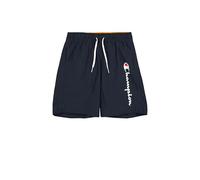 Champion Jungen Legacy Icons Beachshorts B-Crinkle Taslon Contrast Logo Badehose, Marineblau, 7-8 Jahre