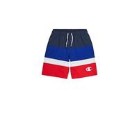 Champion Jungen Legacy Retro Sport Beachshorts B-Crinkle Taslon Color Block Badehose, Marineblau/Hellblau/Rot, 11-12 Jahre