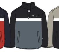 Champion Kapuzenpullover Half Zip (Baumwolle) schwarz/blau Kinder, Größe 152