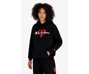 Champion Kapuzenpullover (Hoodie gefüttert) Logo mit Basketballherz-Print schwarz Damen, Größe S