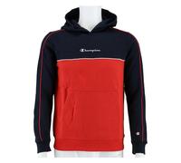 Champion Kapuzenpullover (Hoodie) - leichtes Fleece - navyblau/rot Kinder, Größe 164