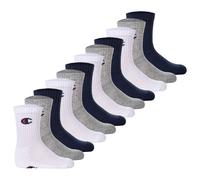 Champion Kinder Socken, 12er Pack - Crew Socken, einfarbig Blau/Weiß/Grau / 31-34 31-34 Mehrfarbig