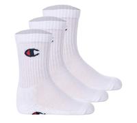 Champion Kinder Socken, 3er Pack - Crew Socken, einfarbig 31-34 Weiß