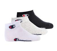 Champion Kinder Socken, 3er Pack - Quarter, Logo, einfarbig Schwarz/Grau/Weiß 27-30