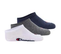 Champion Kinder Socken, 3er Pack - Sneaker Socken, Logo, einfarbig Blau/Weiß/Grau 31-34