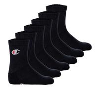 Champion Kinder Socken, 6er Pack - Crew Socken, einfarbig 27-30 Schwarz