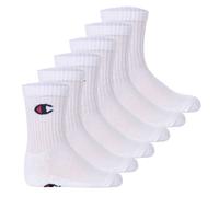 Champion Kinder Socken, 6er Pack - Crew Socken, einfarbig Weiß 27-30