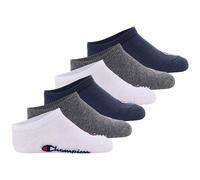 Champion Kinder Socken, 6er Pack - Sneaker Socken, Logo, einfarbig Blau/Weiß/Grau 31-34