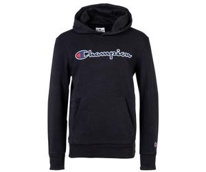 Champion Kinder Unisex Hoodie - Pullover, Baumwolle, Kapuze, Tasche, Logo, einfarbig Schwarz S