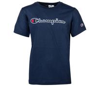 Champion Kinder Unisex T-Shirt - Crewneck, Rundhals, Cotton, großes Logo, einfarbig Blau M