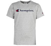 Champion Kinder Unisex T-Shirt - Crewneck, Rundhals, Cotton, großes Logo, einfarbig Grau XS