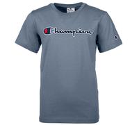 Champion Kinder Unisex T-Shirt - Oberteil, Rundhals, Baumwolle, Logo, einfarbig Blaugrau XS