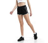 Champion Damen Legacy American Classics Soft Cotton 1x1 Rib Small C-Logo Shorts, Schwarz, L