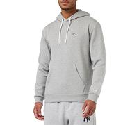 Champion Legacy Basics - Powerblend Fleece Sweatshirt mit Kapuze, hellgrau-Melange, L Herren FW23, Grigio Melange Chiaro, L