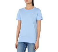 Champion Legacy Icons W Small Script Logo S/S Crewneck T-Shirt, Hellblau, XL Damen SS24, himmelblau, X-Large