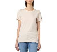 Champion Legacy Icons W - Small Script Logo S/S Crewneck T-Shirt, Schmutzweiß, L Damen SS24, Elfenbein, Large