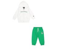 Champion Legacy Play With Graphics TD (306915) - Ultraleichter Powerblend-Fleece-Anzug mit Kapuze, mehrfarbig Weiß/Hellgrün (WHT/CGL), 12 Monate (80), Jungen FW24