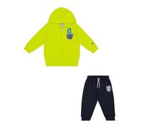 Champion Legacy Play With Graphics TD (306915) - Ultraleichter Powerblend-Fleece-Kapuzenanzug, mehrfarbig, Schwefelgelb/Marineblau (ALO/NNY), 12 Monate (80), Jungen FW24