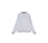Champion Legacy Retro Sport (220318) - Soft Compact Poly Fleece Crewneck Sweatshirt, Grau Melange/Weiß (NOXM/Wht), S Herren FW24, Grau Meliert/Weiß (Noxm/Wht), S