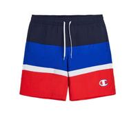 Champion Legacy Retro Sport Beachshorts - Crinkle Taslon Color Block Bermuda Shorts, Gelb/Marineblau/Weiß, M Herren SS24, Gelb/Marineblau/Weiß, Medium