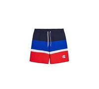 Champion Legacy Retro Sport Beachshorts - Crinkle Taslon Color Block Bermuda Shorts, Marineblau/elektrisch/rot, S Herren SS24, Marineblau/Elektroblau/Rot, Small