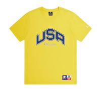 Champion Legacy Retro Sport - USA S/S Crewneck T-Shirt, Gelb, M Herren SS24, gelb, Medium