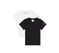 Champion Mädchen Legacy American Classics G C-Logo 2er Pack Crewneck T-Shirt, Weiß/Schwarz, 7-8 Jahre EU