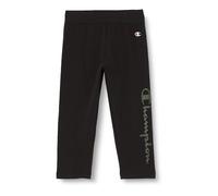 Champion Mädchen und Mädchen Legacy Icons G-Stretch Athletic Jersey Vertical Logo 3/4 Leggings, Schwarz, 7-8 Jahre