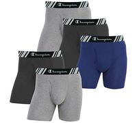 Champion Men's Boxer Briefs All Day Comfort No Ride Up Double Dry X-Temp 5 Pack