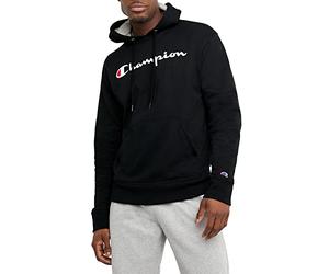 Champion Powerblend Fleece-Kapuzen-Sweatshirt f r Herren, Beste Kapuzenpullover f r Herren, Schrift, Schwarze Schrift, XXX-Large Gro